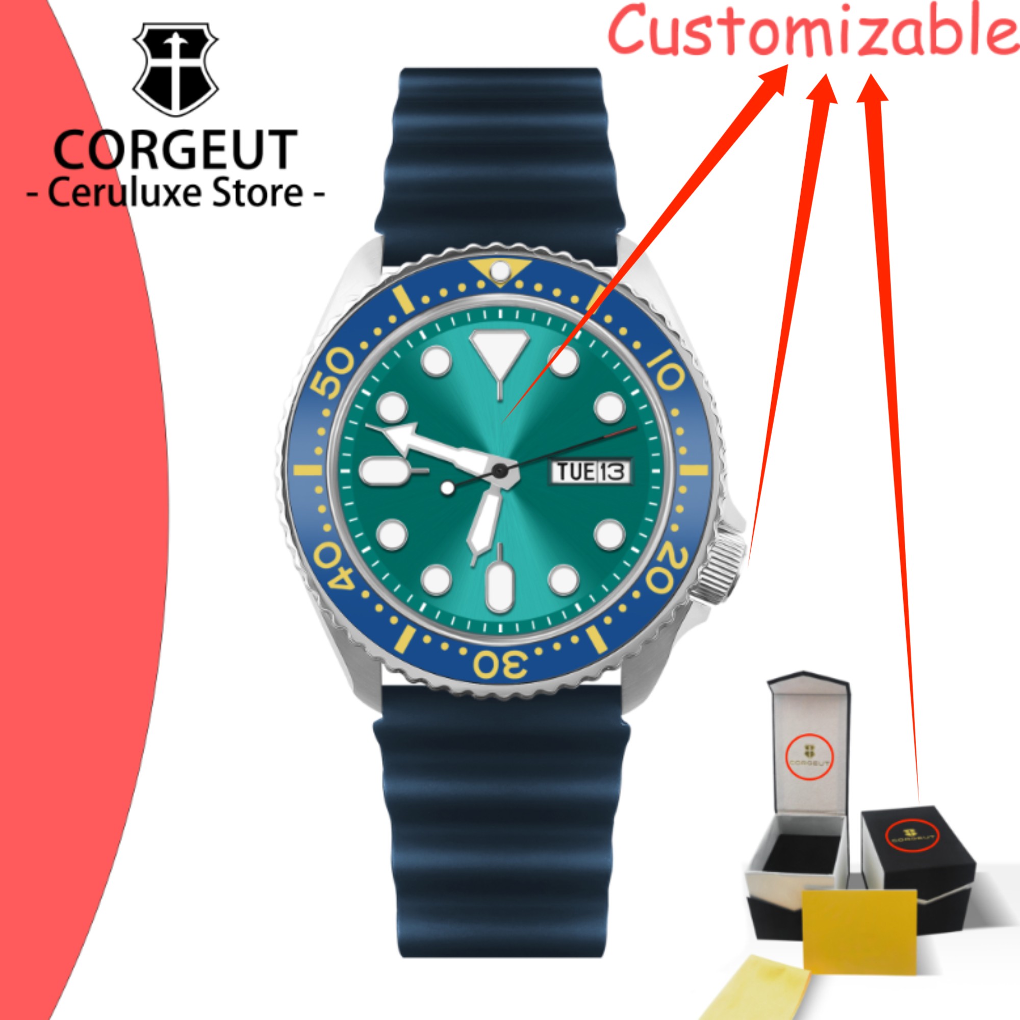 Vintage Watch Crystal - Orologio Subacqueo Vintage con Logo Personalizzato,