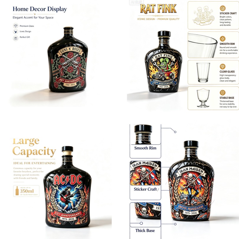 Vintage Collectible Liquor Bottles - Decanter per whisky con motivo a