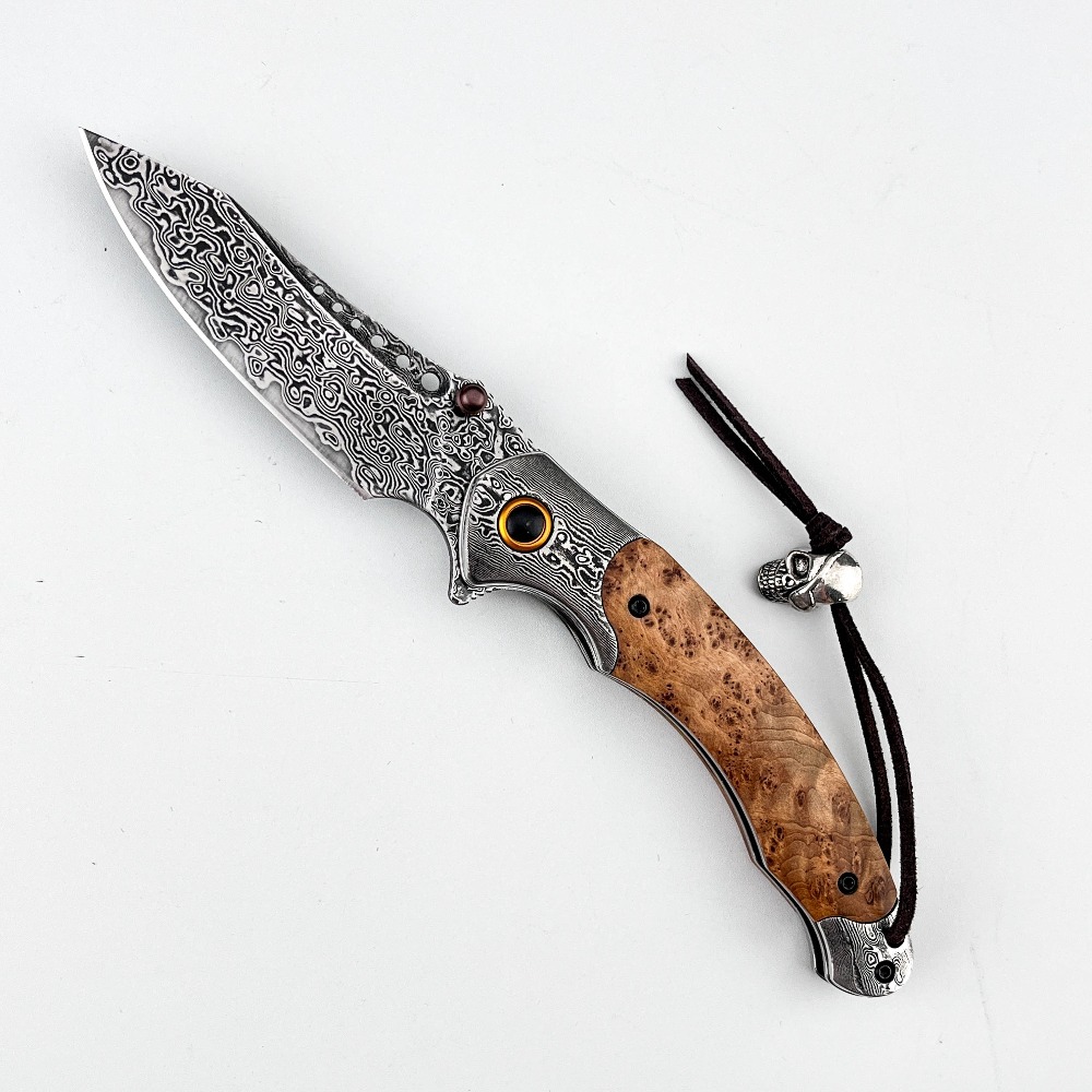 Vintage Collectible Knives - Coltello Pieghevole con Motivo Damascato ad