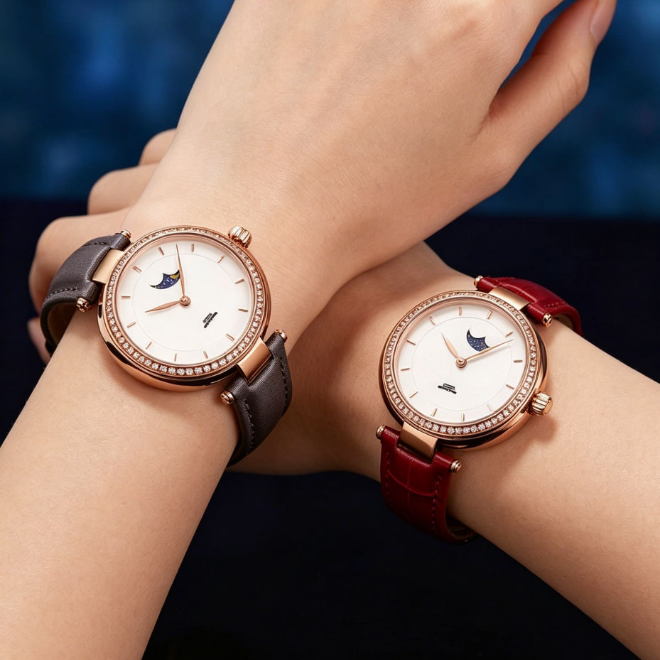 Vintage Watch Crystal - Orologio vintage Beijing da donna, scheletrato,