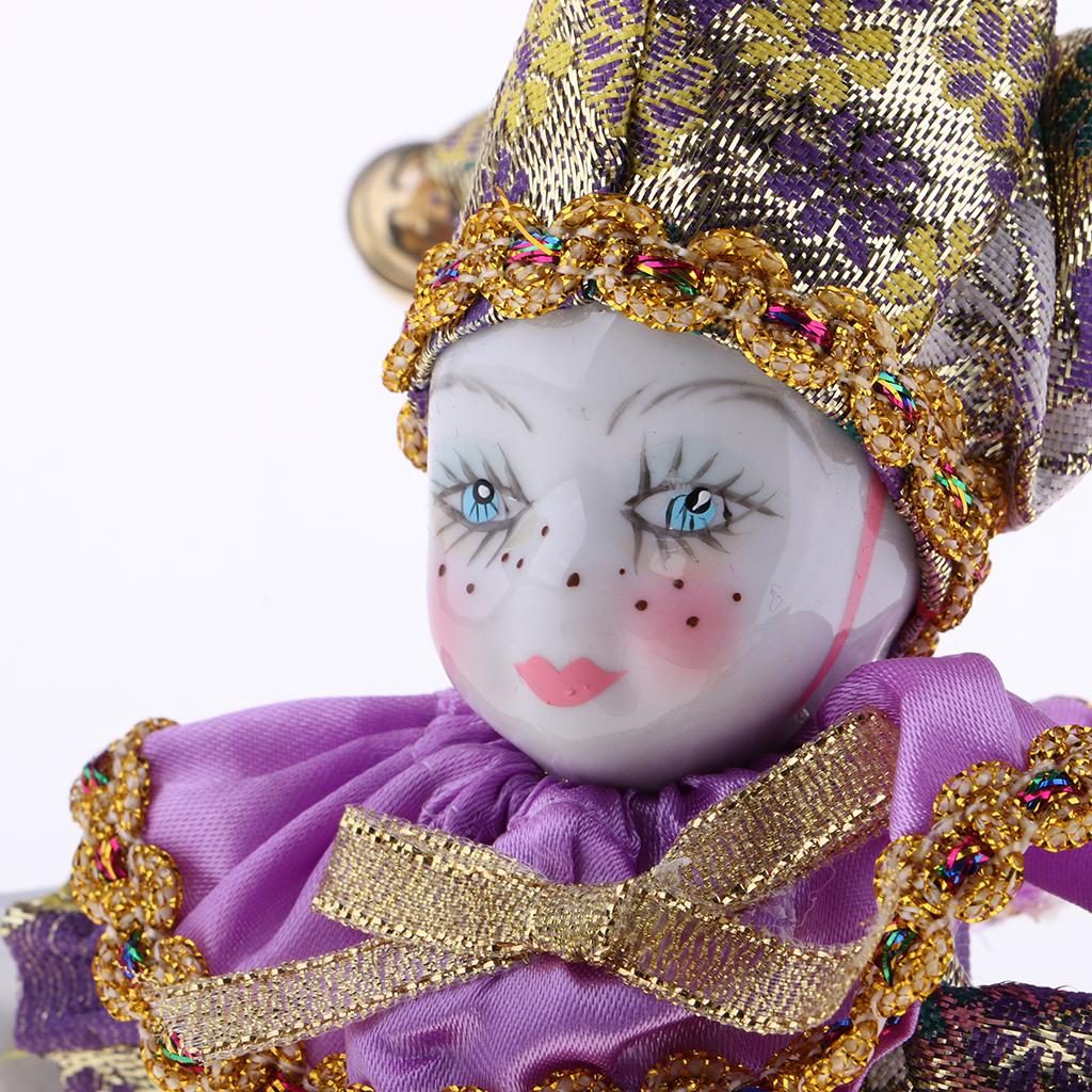 Vintage Collectible Porcelain Dolls - Bambole in Porcellana da Clown 16cm,
