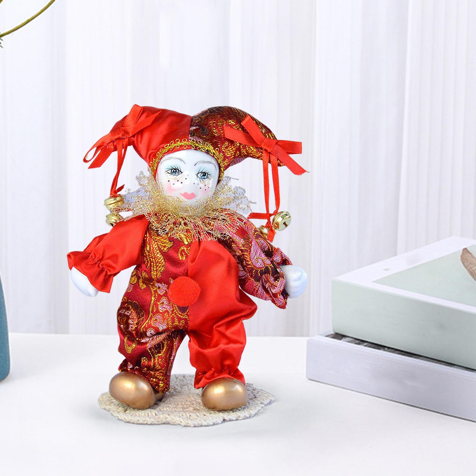 Vintage Collectible Porcelain Dolls - Bambole Clown da 7 Pollici, Bambola